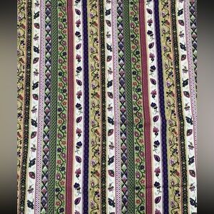 Makower UK Jacobean Stripe #3233 Cotton Floral Stripe Fabric 1 yard + 12"